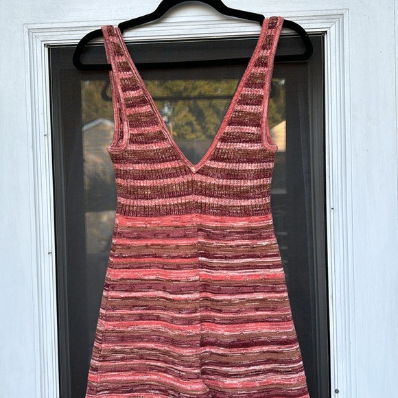 FREE PEOPLE LADIES ORANGE BROWN COTTON BLEND KNIT WIDE CROP LEG BOHO JUMPER-XS - Picture 5 of 13